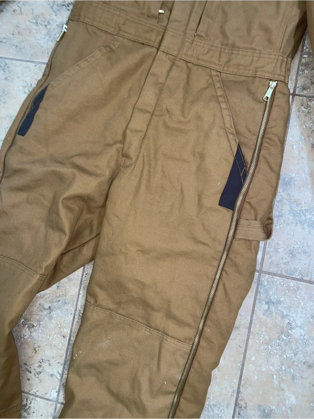 Dickies Insulated Durable Brown Grunge Workwear Water Resistant Coverall Size SR